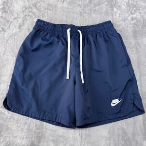 Nike Mens Swim Trunks Navy Blue Mesh Lined Board Shorts Medium Drawstring Pocket